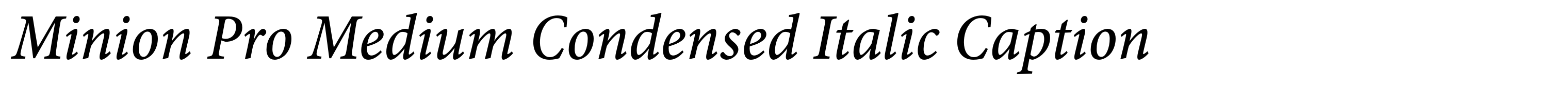 Minion Pro Medium Condensed Italic Caption